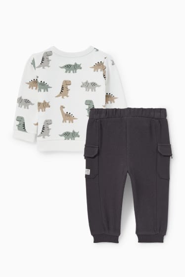 Babys - Dino - Baby-Outfit - 2 teilig - cremeweiß
