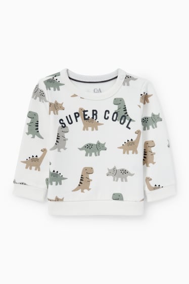 Bébés garçons - Dinosaures - ensemble bébé - 2 pièces - blanc crème