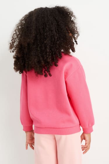 Kinderen - Set van 2 - eenhoorn en bloemen - sweatshirt - fuchsiarood