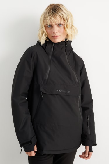 Dames - Ski-jas met capuchon - zwart