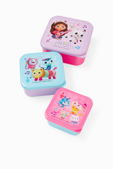 Niños - Pack de 3 - La casa de muñecas de Gabby - fiambreras - rosa