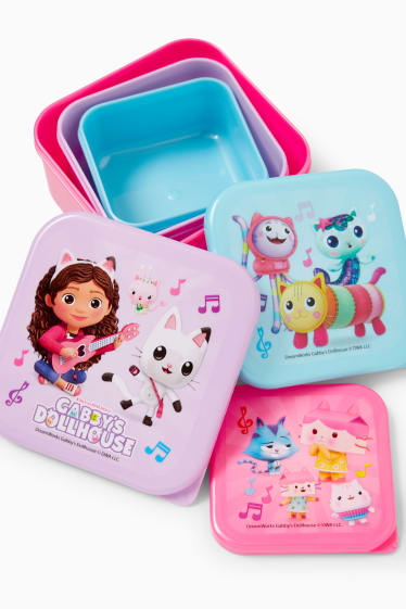 Niños - Pack de 3 - La casa de muñecas de Gabby - fiambreras - rosa