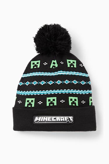 Enfants garçons - Minecraft - bonnet en maille - noir