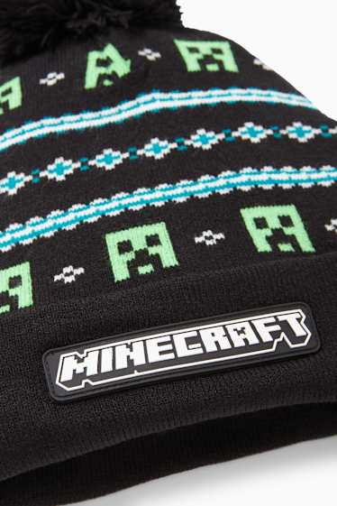 Enfants garçons - Minecraft - bonnet en maille - noir