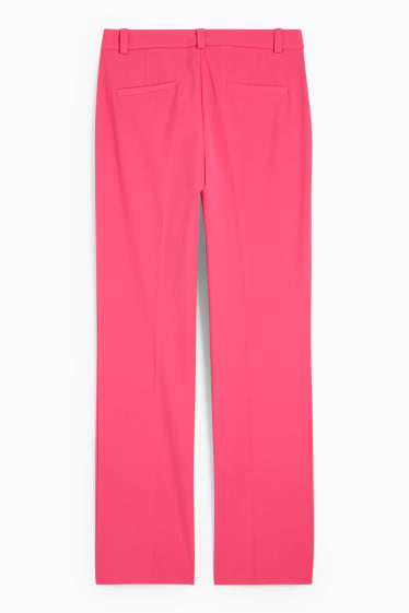 Women - Business trousers - mid-rise waist - straight fit - pink
