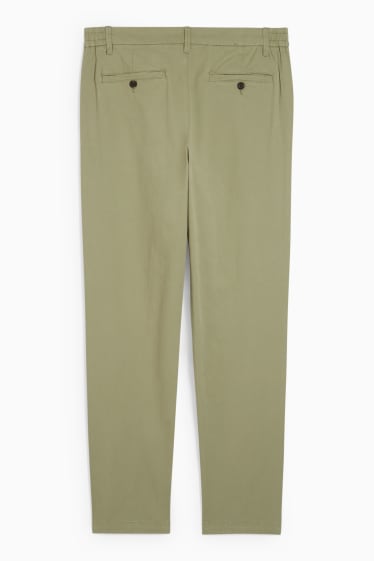Pánské - Kalhoty chino - tapered fit - Flex - zelená