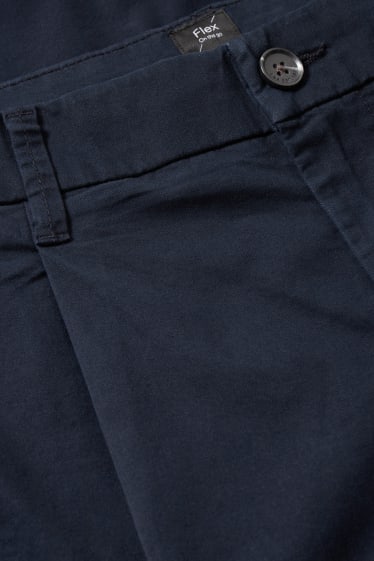 Pánské - Kalhoty chino - tapered fit - Flex - tmavomodrá