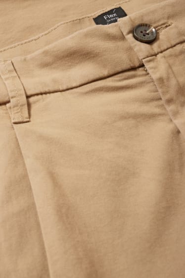 Pánské - Kalhoty chino - tapered fit - Flex - béžová