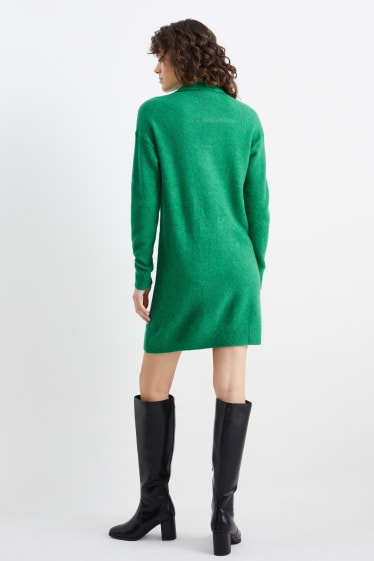 Femmes - Robe de maille - vert