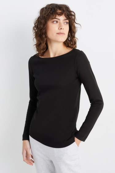 Kobiety - Koszulka z długim rękawem z linii basic - czarny