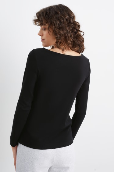 Kobiety - Koszulka z długim rękawem z linii basic - czarny