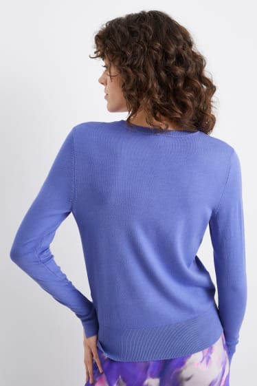 Damen - Basic-Pullover - blau