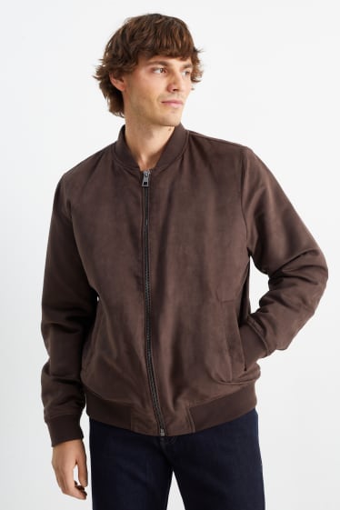 Hommes - Blouson - synthétique - marron foncé