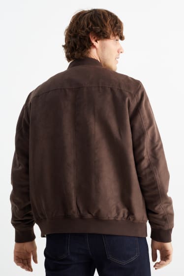 Herren - Blouson - Velourslederimitat - dunkelbraun