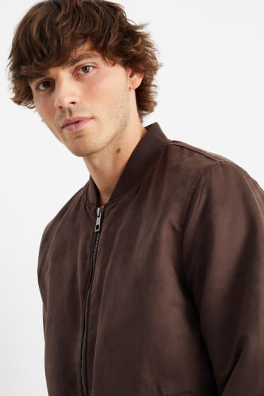 Hommes - Blouson - synthétique - marron foncé