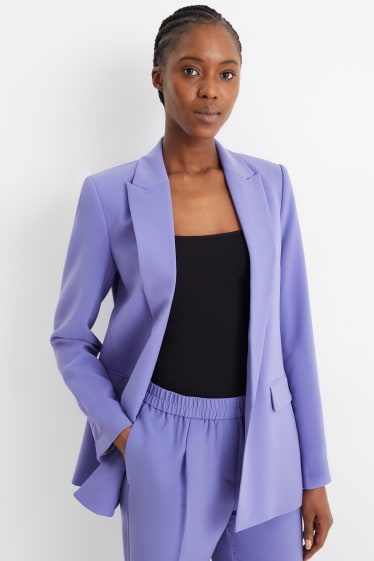 Women - Long blazer - relaxed fit - violet