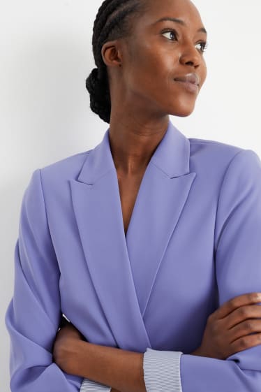 Women - Long blazer - relaxed fit - violet
