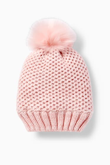 Enfants filles - Bonnet en maille - rose