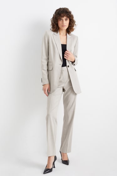 Femmes - Pantalon de bureau - mid waist - coupe droite - Mix & Match - beige clair
