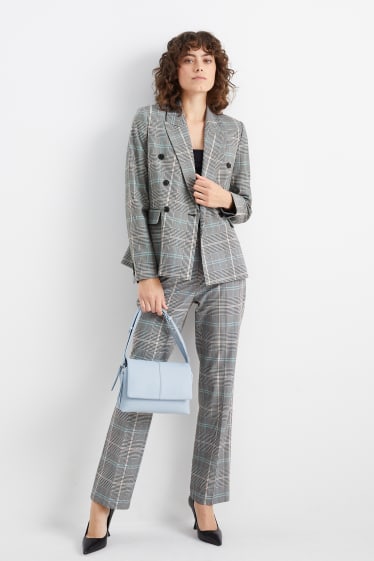 Women - Business trousers - mid-rise waist - straight fit - Mix & Match - light gray