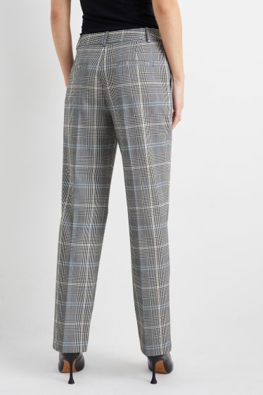Dona - Pantalons formals - mid waist - straight fit - Mix & Match - gris clar