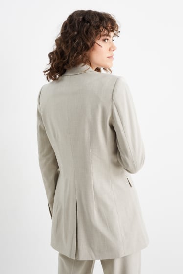 Women - Long business blazer - regular fit - mix & match - light beige