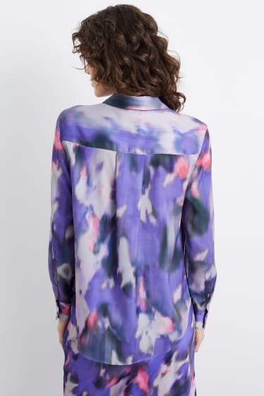 Women - Blouse - patterned - violet