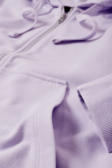 Donna - Felpa basic con cerniera e cappuccio - viola chiaro