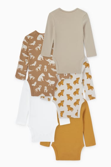 Baby Jungen - Multipack 5er - Wildtiere - Baby-Body - hellbraun