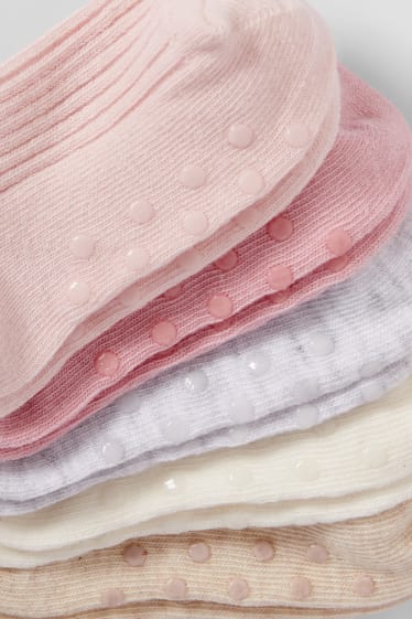 Bebés - Pack de 5 - calcetines antideslizantes para bebé - rosa