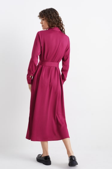 Women - Shirt dress - bordeaux