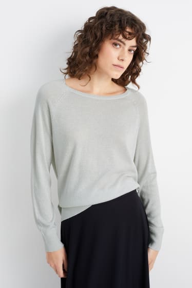 Women - Basic jumper - light gray