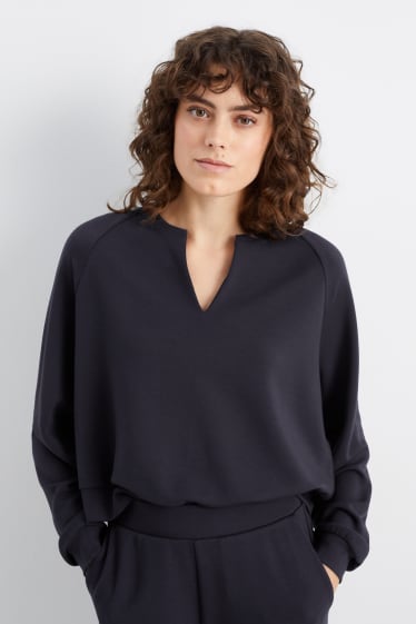 Dames - Basic sweatshirt - donkerblauw