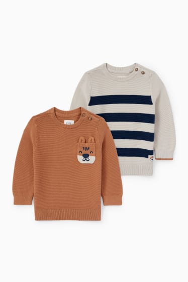 Nadons - Paquet de 2 - tigre - jersei per a nadó - marró