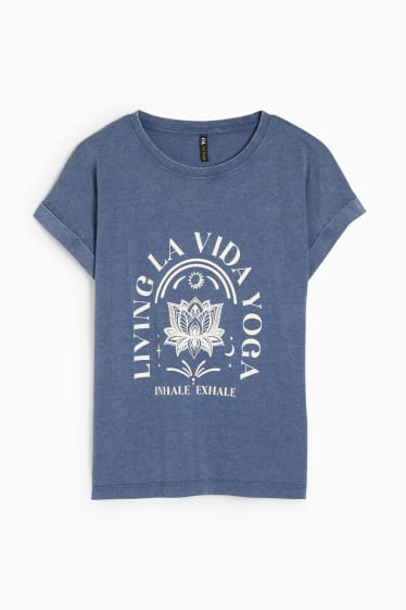 Damen - T-Shirt - Yoga - blau
