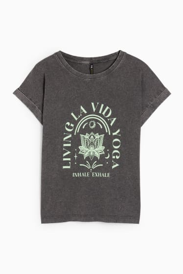 Women - T-shirt - yoga - dark gray