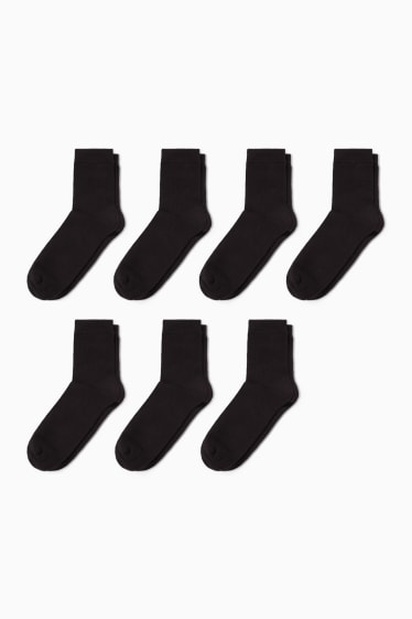 Dames - Set van 7 paar - sokken - zwart
