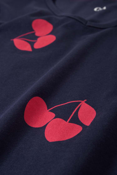 Damen - Nachthemd - gemustert - dunkelblau