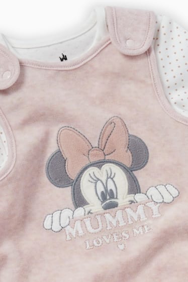 Bebeluși - Minnie Mouse - set salopetă - 2 piese - roz