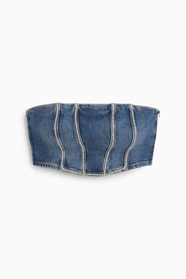 Damen - CLOCKHOUSE - Jeans-Corsage - jeans-blau