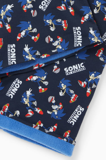 Bambini - Sonic - set - berretto e scaldacollo - 2 pezzi - blu scuro