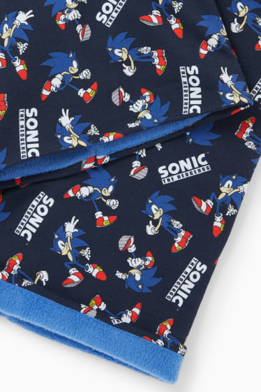 Kinderen: jongens - Sonic - set - muts en colsjaal - 2-delig - donkerblauw