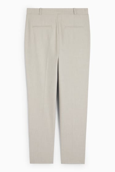 Femmes - Pantalon de bureau - mid waist - slim fit - matière extensible - Mix & Match - beige