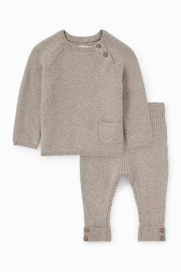 Baby Boys - Baby outfit - 2 piece - taupe