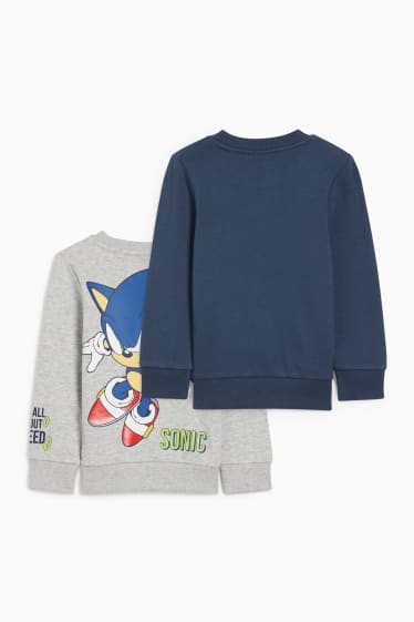 Kinderen: jongens - Set van 2 - Sonic - sweatshirt - licht grijs-mix
