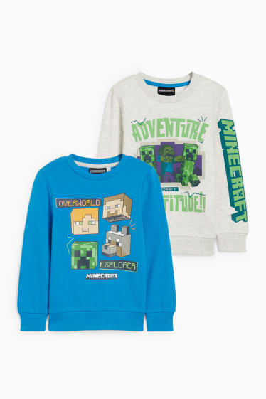 Enfants - Lot de 2 - Minecraft - sweats - bleu