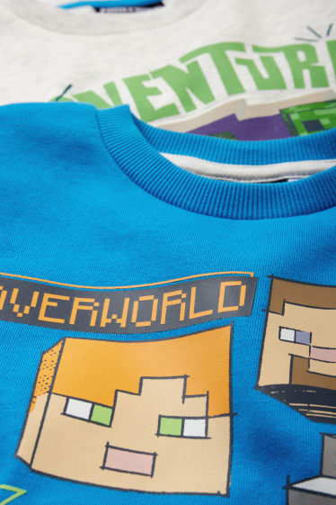 Kinderen: jongens - Set van 2 - Minecraft - sweatshirt - blauw
