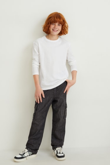 Kinderen - Loose fit jeans - jeansdonkergrijs