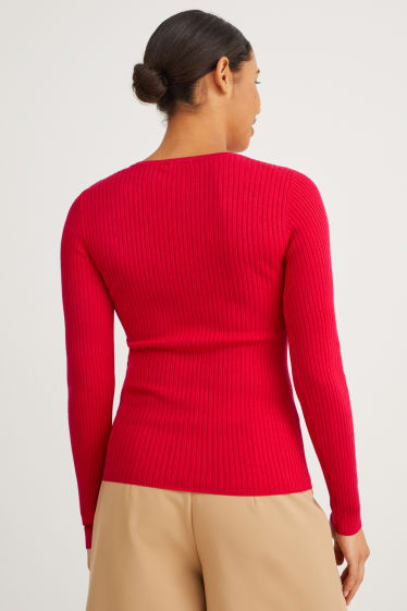 Damen - Basic-Pullover - rot