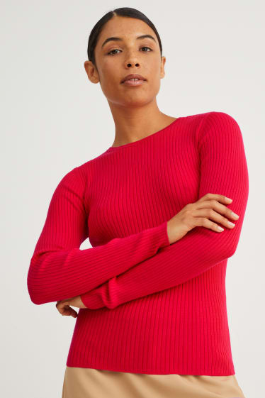 Damen - Basic-Pullover - rot